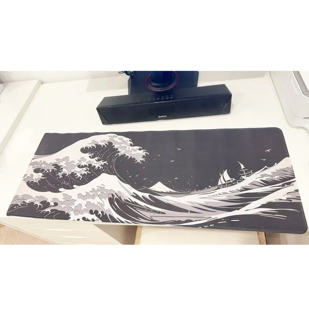Great Wave Off Kanagawa Ukiyo-e Large Gaming Mouse Pad Anti-Slip Desk Mat